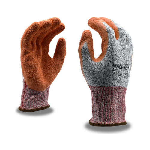 Cordova® 3734NR Machinist™ HPPE/Glass Fiber Cut Resistant Gloves with Crinkle Latex Palm Coating, Pair